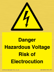 WE12290: Danger Hazardous Voltage Risk of Electrocution