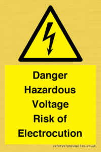 WE12290: Danger Hazardous Voltage Risk of Electrocution