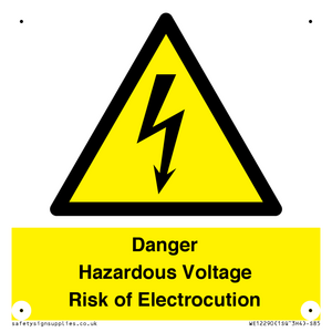 WE12290: Danger Hazardous Voltage Risk of Electrocution