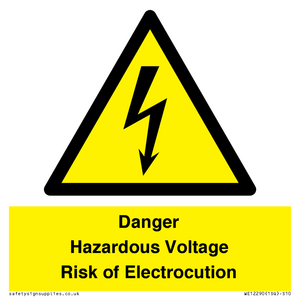 WE12290: Danger Hazardous Voltage Risk of Electrocution