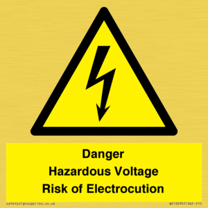 WE12290: Danger Hazardous Voltage Risk of Electrocution