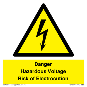 WE12290: Danger Hazardous Voltage Risk of Electrocution