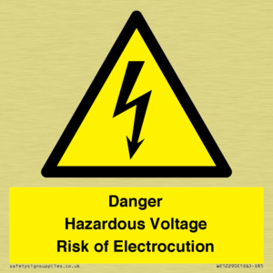 WE12290: Danger Hazardous Voltage Risk of Electrocution