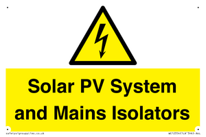 WE12354: Solar PV System and Mains Isolators