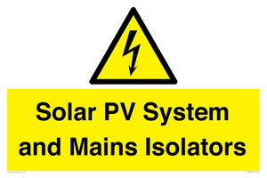 WE12354: Solar PV System and Mains Isolators
