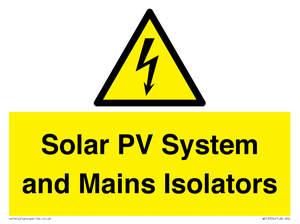 WE12354: Solar PV System and Mains Isolators