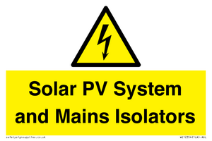 WE12354: Solar PV System and Mains Isolators