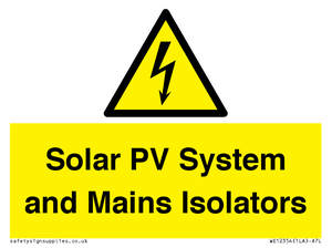 WE12354: Solar PV System and Mains Isolators
