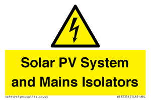 WE12354: Solar PV System and Mains Isolators