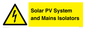 WE12354: Solar PV System and Mains Isolators