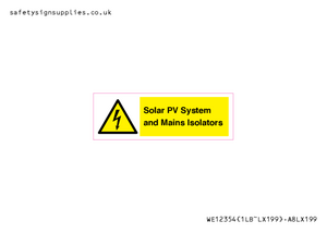 WE12354: Solar PV System and Mains Isolators