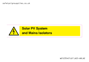 WE12354: Solar PV System and Mains Isolators