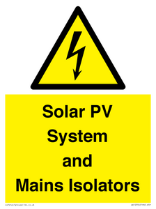 WE12354: Solar PV System and Mains Isolators