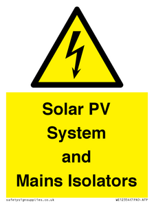 WE12354: Solar PV System and Mains Isolators