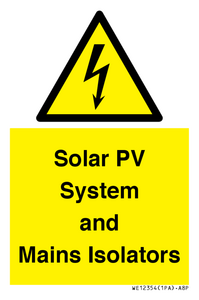 WE12354: Solar PV System and Mains Isolators