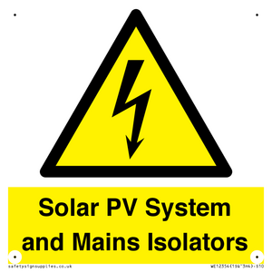 WE12354: Solar PV System and Mains Isolators
