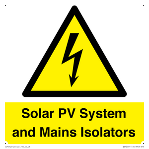 WE12354: Solar PV System and Mains Isolators