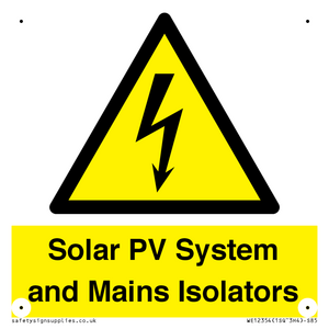WE12354: Solar PV System and Mains Isolators