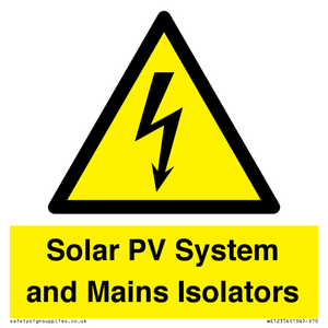 WE12354: Solar PV System and Mains Isolators