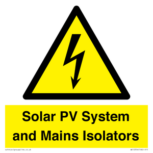 WE12354: Solar PV System and Mains Isolators