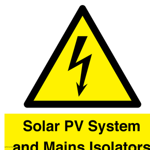 WE12354: Solar PV System and Mains Isolators