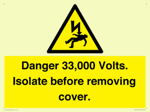 WE12404: Danger 33,000 Volts. Isolate before removing cover.