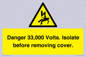 WE12404: Danger 33,000 Volts. Isolate before removing cover.