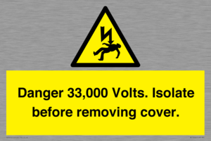 WE12404: Danger 33,000 Volts. Isolate before removing cover.