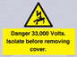 WE12404: Danger 33,000 Volts. Isolate before removing cover.