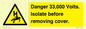 WE12404: Danger 33,000 Volts. Isolate before removing cover.