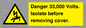 WE12404: Danger 33,000 Volts. Isolate before removing cover.