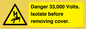 WE12404: Danger 33,000 Volts. Isolate before removing cover.