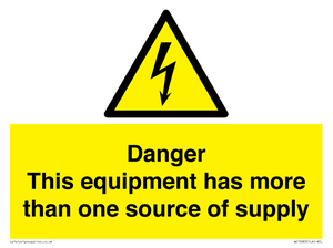 WE13083: Danger this equipment has more than one source of supply