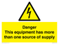WE13083: Danger this equipment has more than one source of supply
