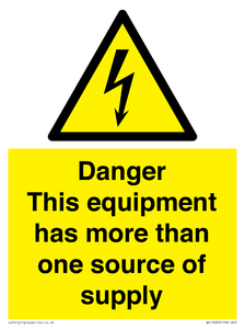 WE13083: Danger this equipment has more than one source of supply