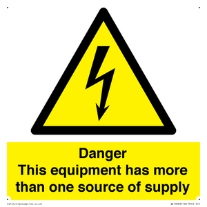 WE13083: Danger this equipment has more than one source of supply