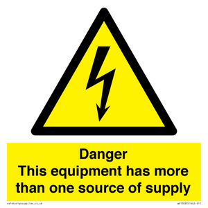 WE13083: Danger this equipment has more than one source of supply