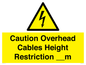 WE15806: Caution Overhead cables Height Restriction __m