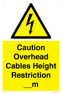 WE15806: Caution Overhead cables Height Restriction __m