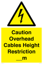 WE15806: Caution Overhead cables Height Restriction __m