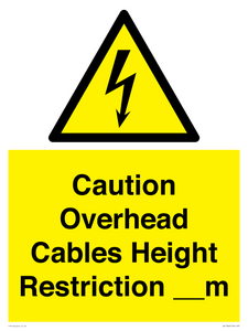 WE15806: Caution Overhead cables Height Restriction __m