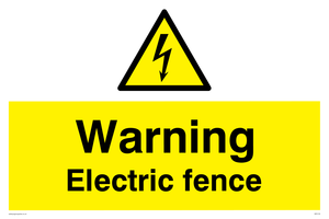 WE5135: Warning Electric Fence Sign