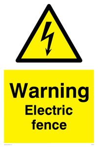 WE5135: Warning Electric Fence Sign