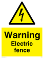 WE5135: Warning Electric Fence Sign