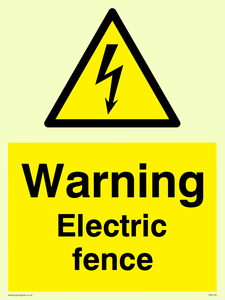 WE5135: Warning Electric Fence Sign