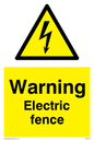 WE5135: Warning Electric Fence Sign