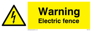 WE5135: Warning Electric Fence Sign