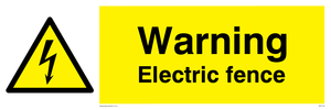WE5135: Warning Electric Fence Sign