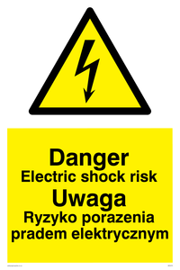 WE5370: Polish / English - Danger Electric shock risk