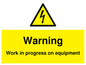 WE5792: Warning Work in progress on equipment